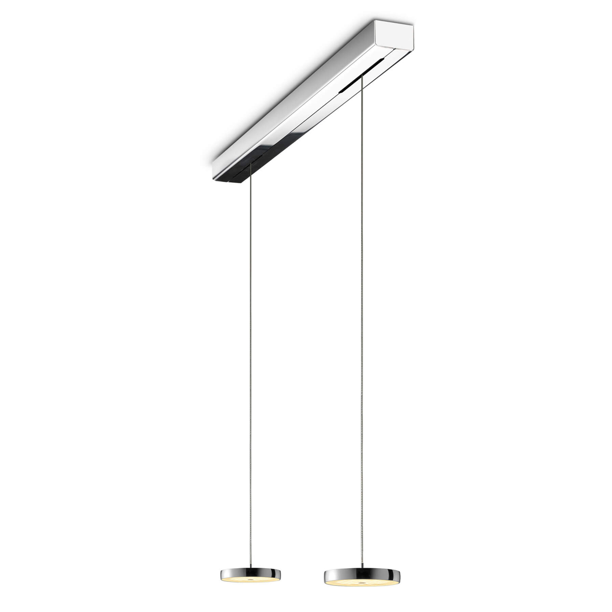 Oligo Decent LED Pendelleuchte, 2-flg., Tunable White, Chrom