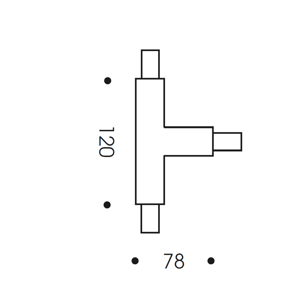 Oligo PHASE System T-Kupplung, Maßzeichnung