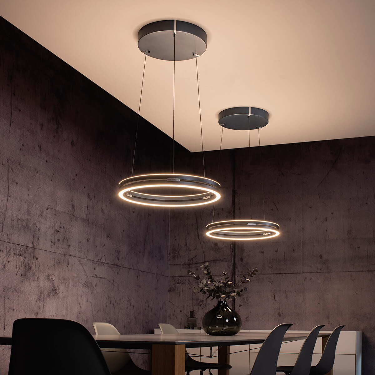 Neuhaus PURE E-Loop LED Pendelleuchte, dunkelgrau