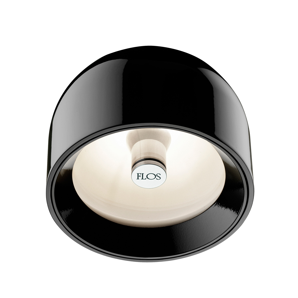 Flos Wan C/W Deckenleuchte, schwarz, schwarzer Ring (inbegriffen, austauschbar)