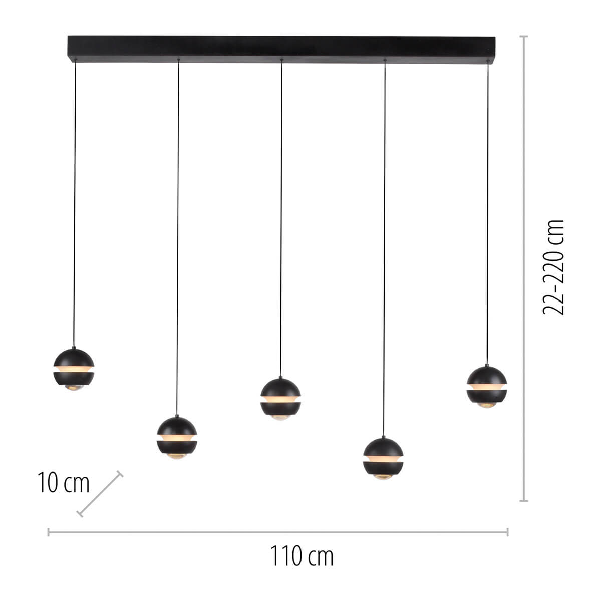 Lini LED Pendelleuchte, 5-flg.