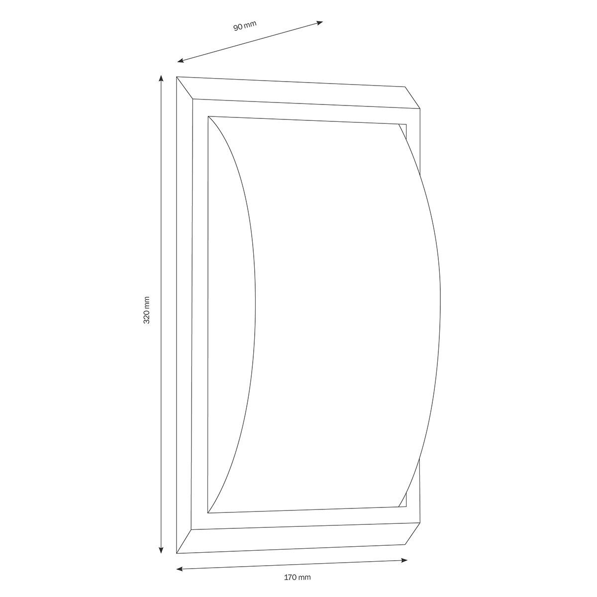 LCD Außenleuchten 052 Wandleuchte, Maßzeichnung