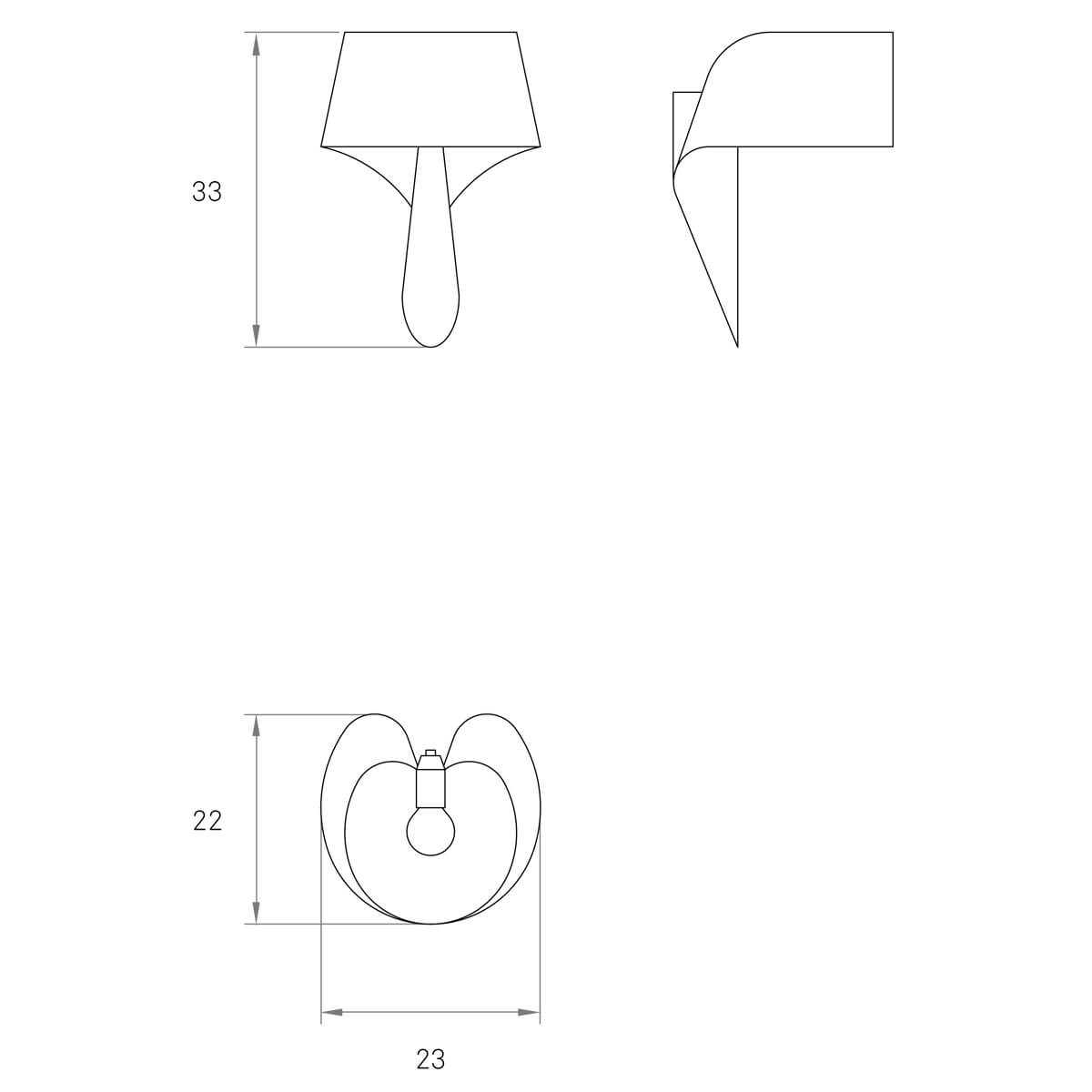 LZF Lamps Air Wandleuchte, Maßzeichnung
