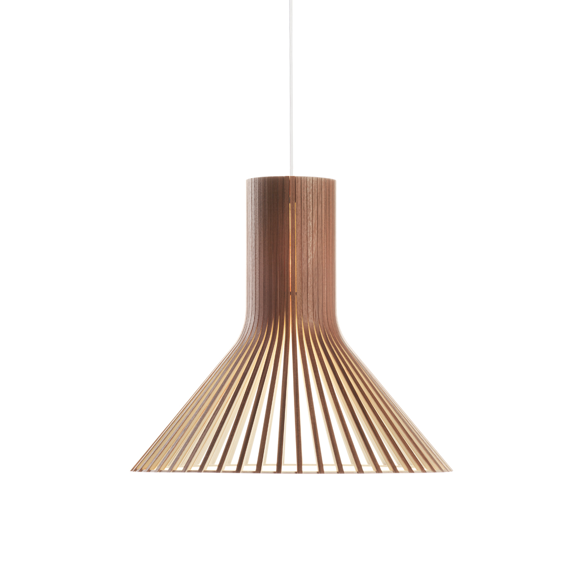 Secto Design Puncto 4203 Pendelleuchte, Walnussfurnier, Kabel: weiß