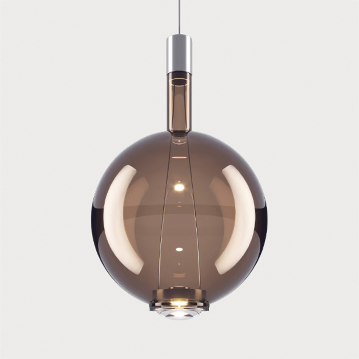 Lodes Sky-Fall Round Large LED Pendelleuchte, Chrom / Bronze glänzend