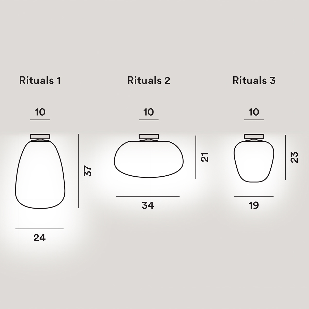 Foscarini Rituals Soffitto, alle Ausführungen