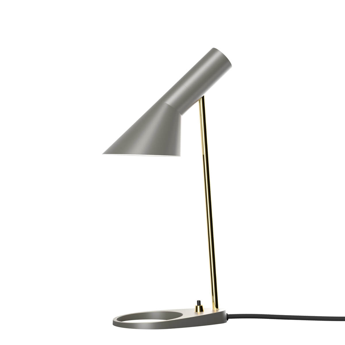 Louis Poulsen AJ Mini Tischleuchte, Warm grey / Messing