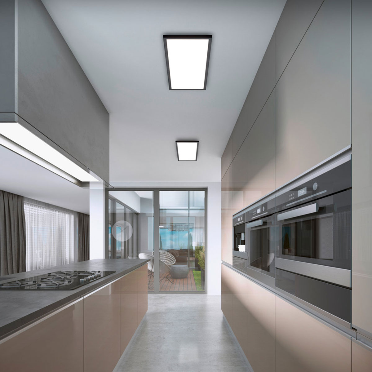 Helestra Rack LED Deckenleuchte, 61 x 26 cm, schwarz matt