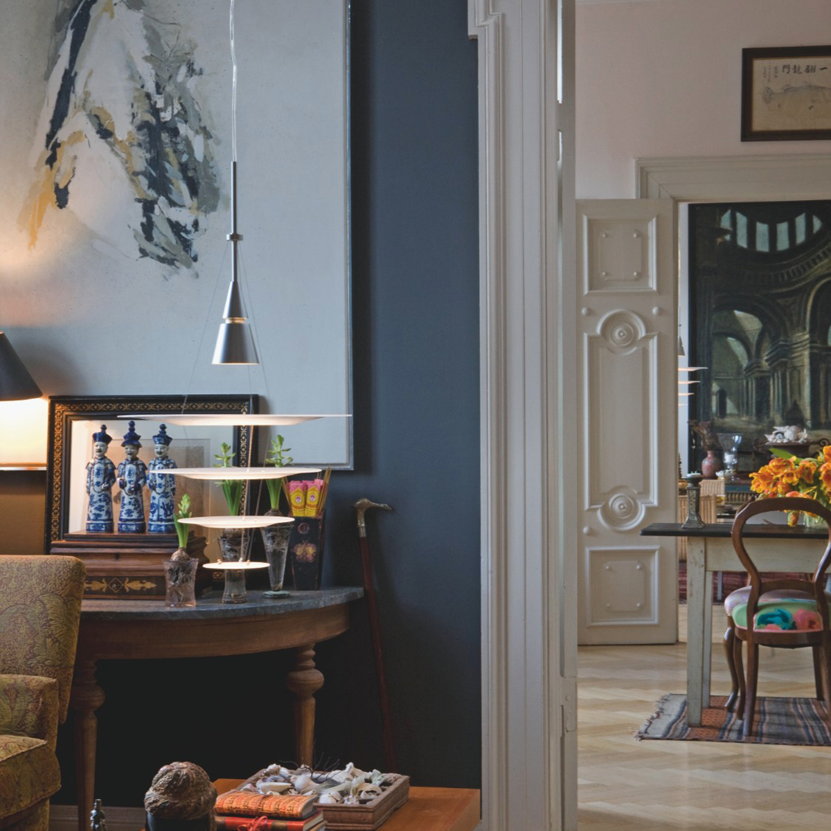 Louis Poulsen Enigma 425 Pendelleuchte, Alu gebürstet / Acryl weiß