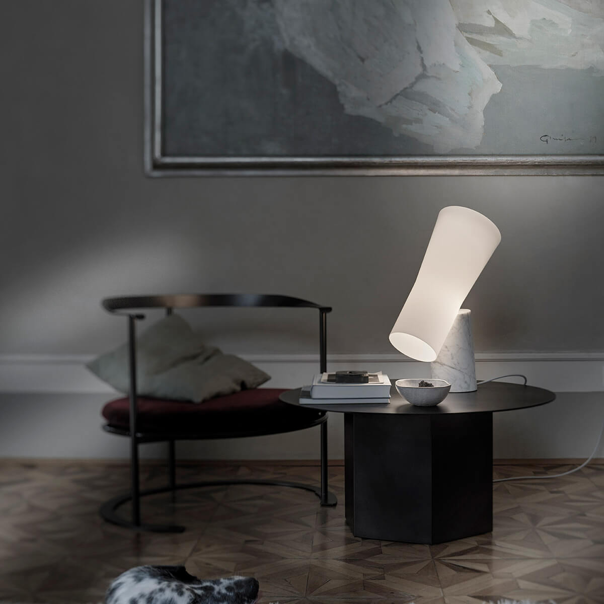 Foscarini Nile Tavolo, Carrara-Marmor weiß