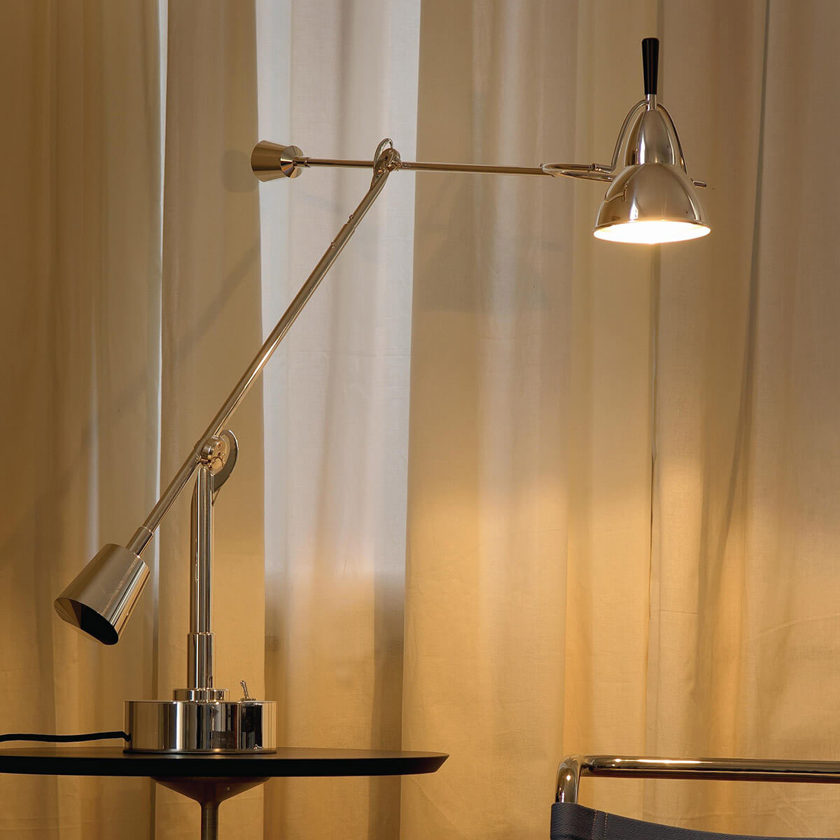 Tecnolumen EB 27 Schreibtischleuchte, Metall versilbert (90er Auflage)