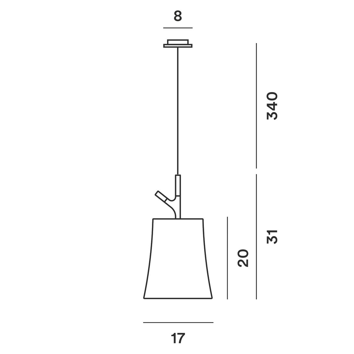 Foscarini Birdie Piccola Sospensione, Maßzeichnung