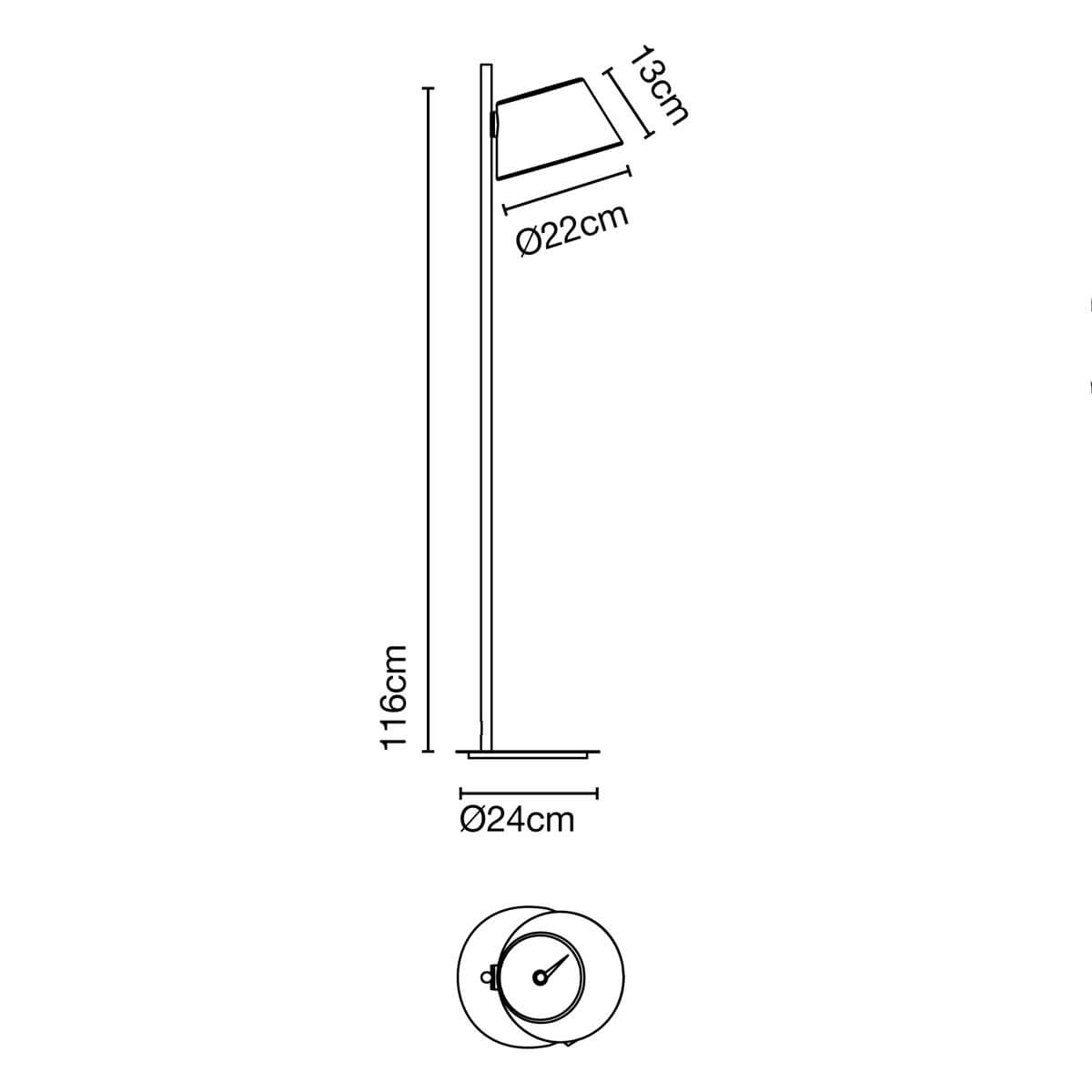 Marset Tam Tam P Stehleuchte, Maßzeichnung