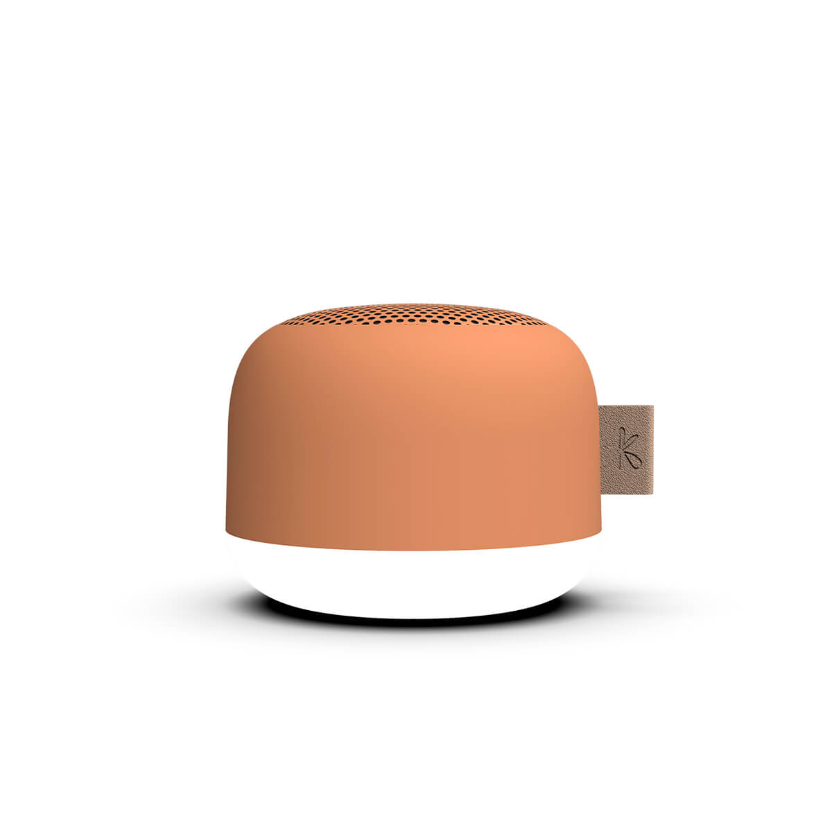 Kreafunk aLIGHT LED Akkuleuchte & Bluetooth Lautsprecher, Waffle orange (eingeschaltet)