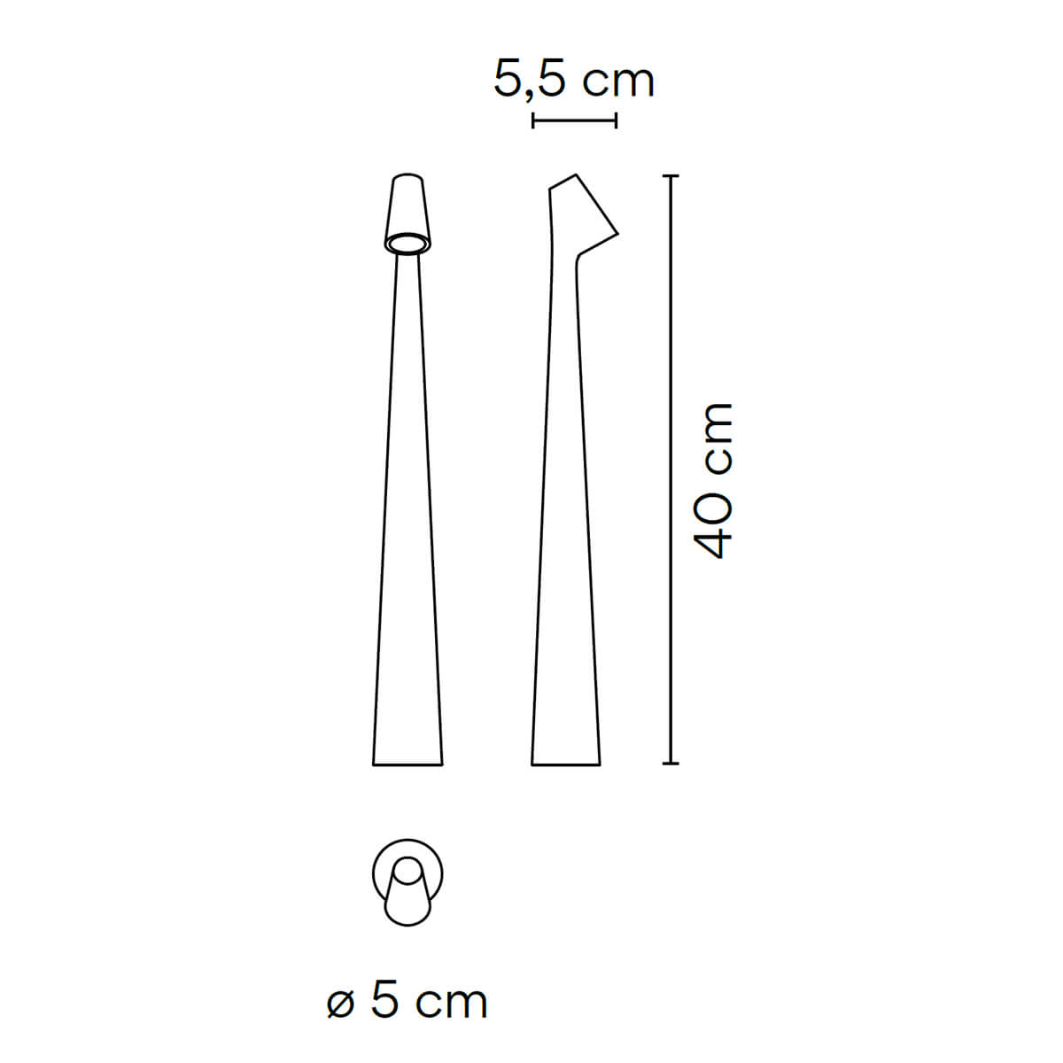 Vibia Africa 5585 LED Akkuleuchte, Maßzeichnung
