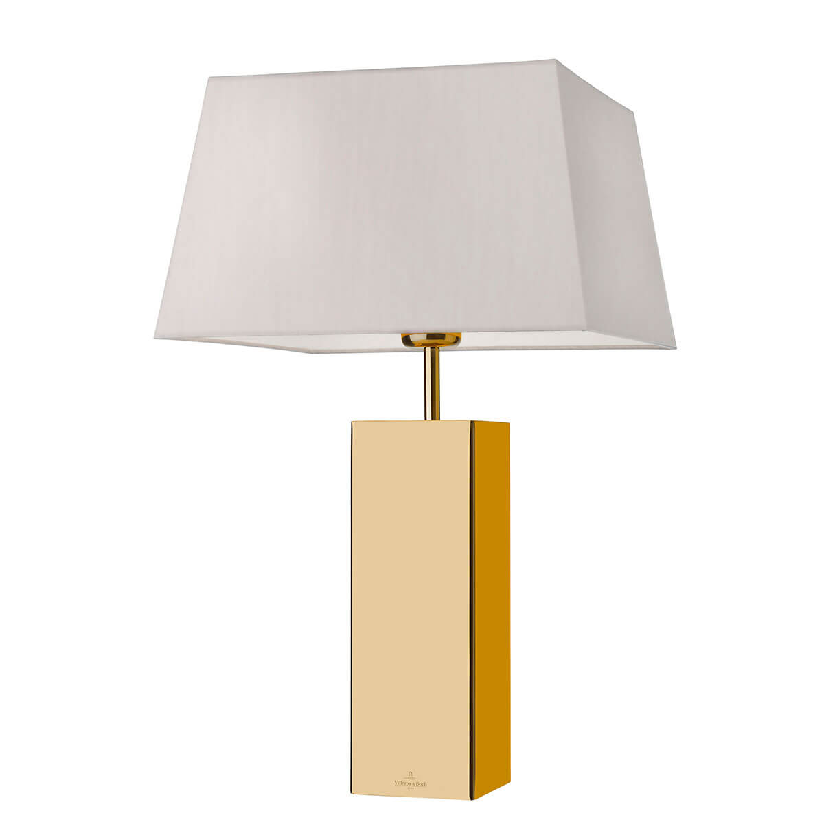 Villeroy & Boch Prag Tischleuchte, Body: Gold, Stoffschirm: weiß