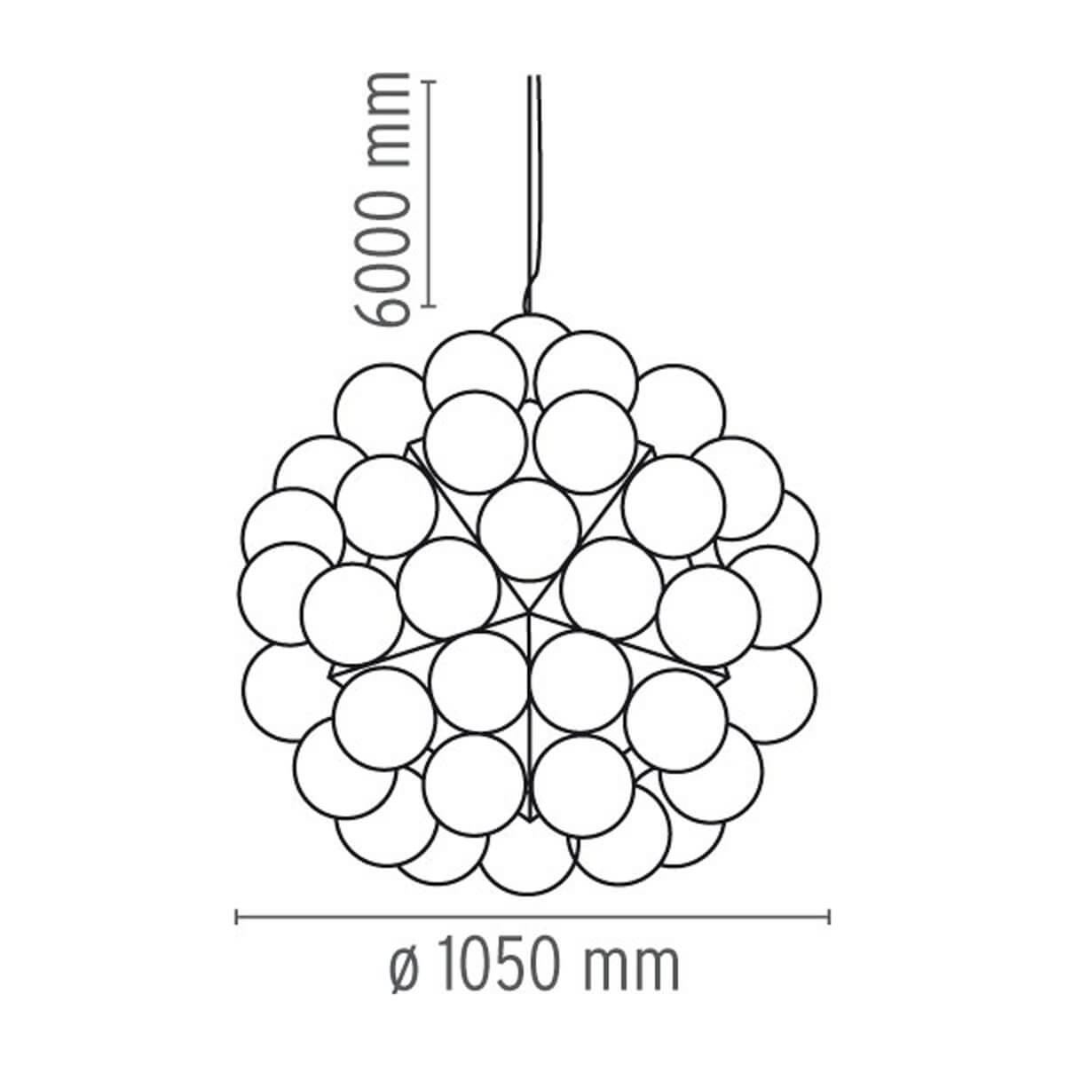 Flos Taraxacum 88 S Pendelleuchte, S1, Ø: 80 cm, Maßzeichnung