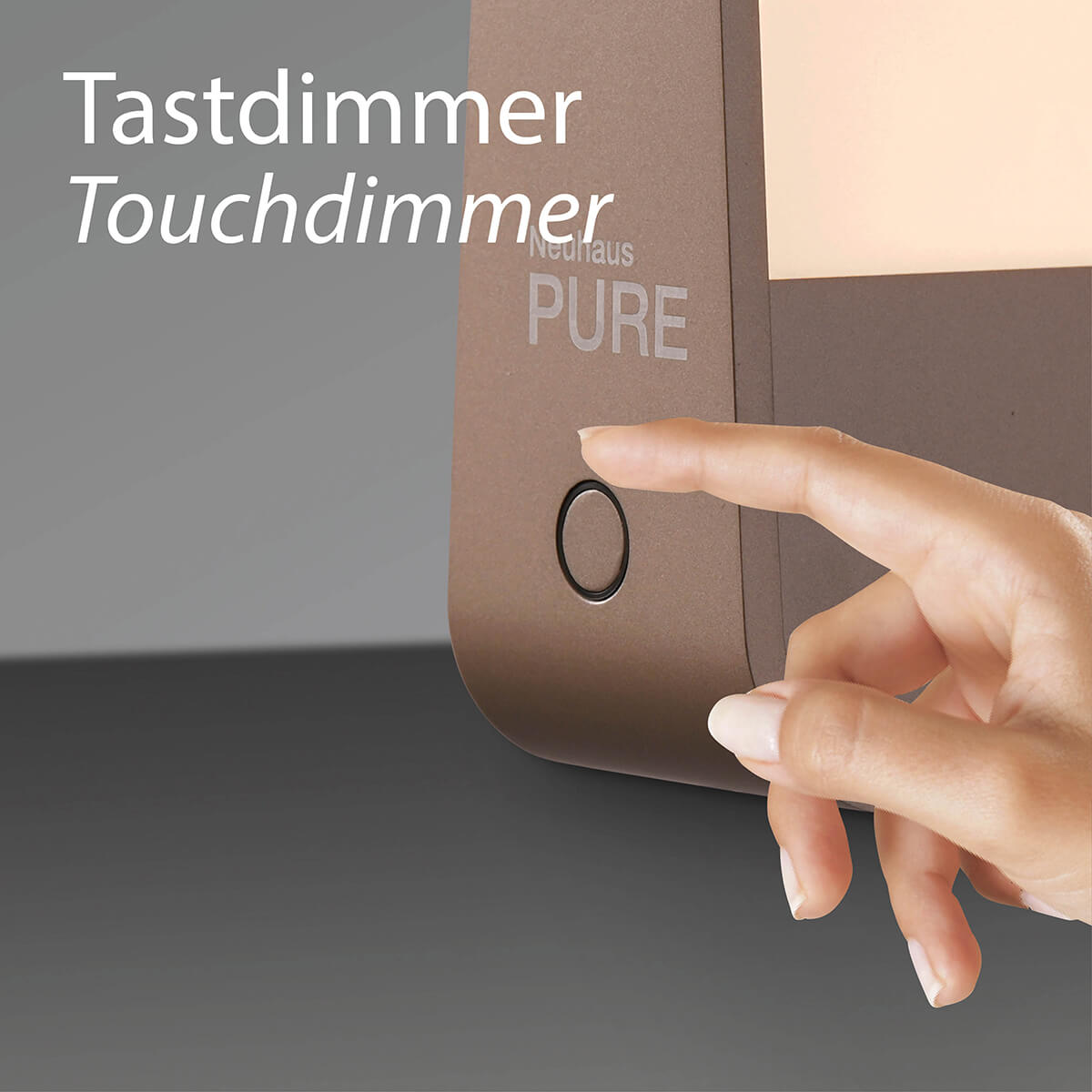 Neuhaus PURE Go LED Akkuleuchte, Bronze, mit Touchdimmer