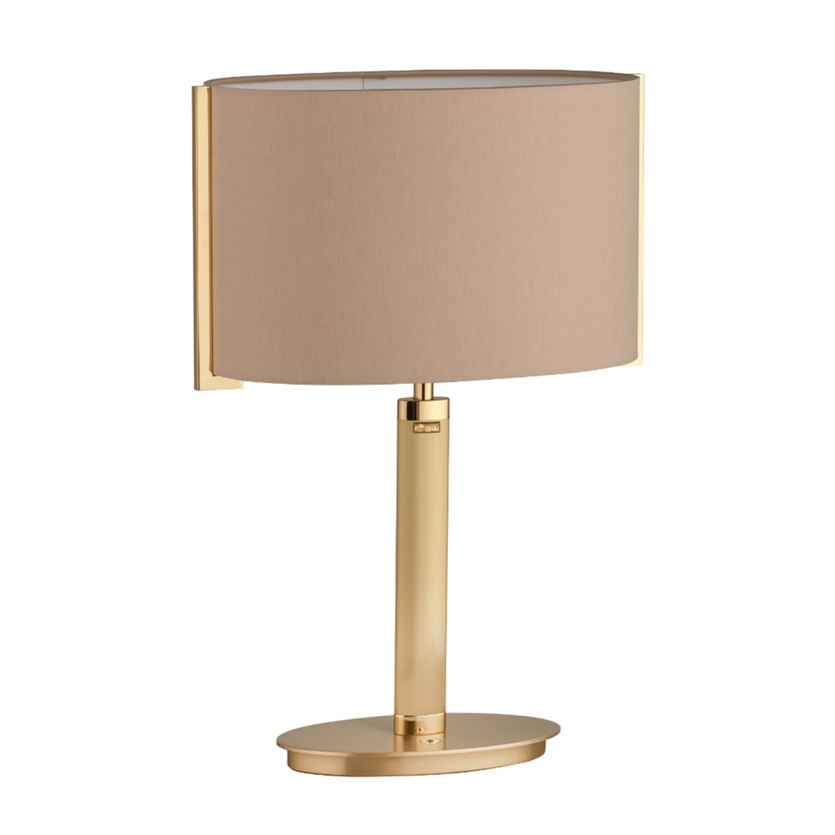 B+M Leuchten Stripe Tischleuchte, Messing matt / poliert, Schirm: Chintz beige