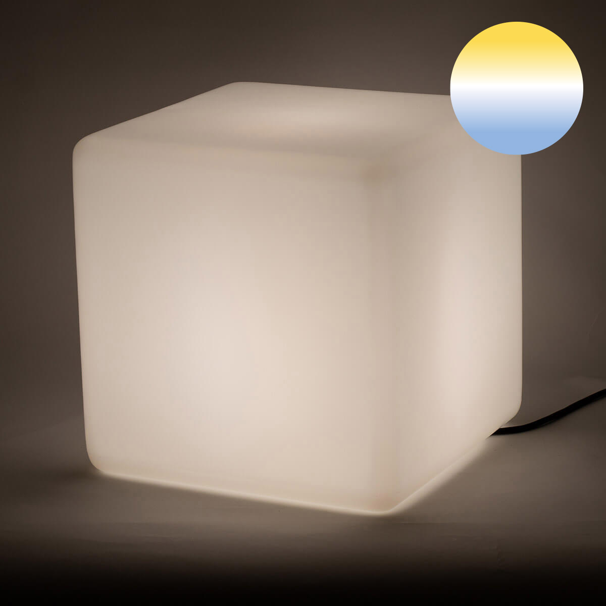 Epstein-Design Würfel CCT-LED Außenleuchte mit ZigBee, 35 cm, weiß