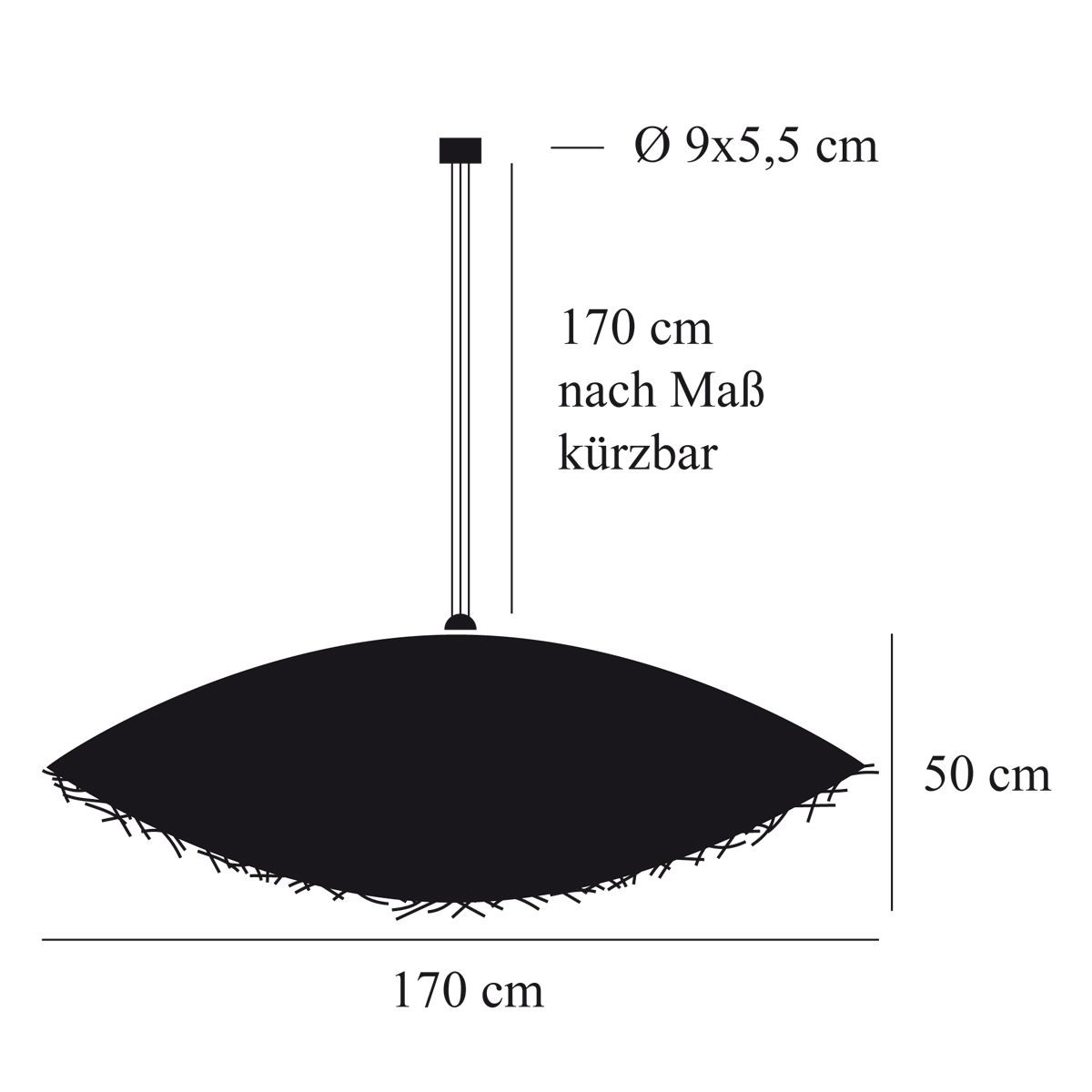 Catellani & Smith PostKrisi 50 / 51 / 52 Pendelleuchte, Länge: 170 cm, Abmessungen