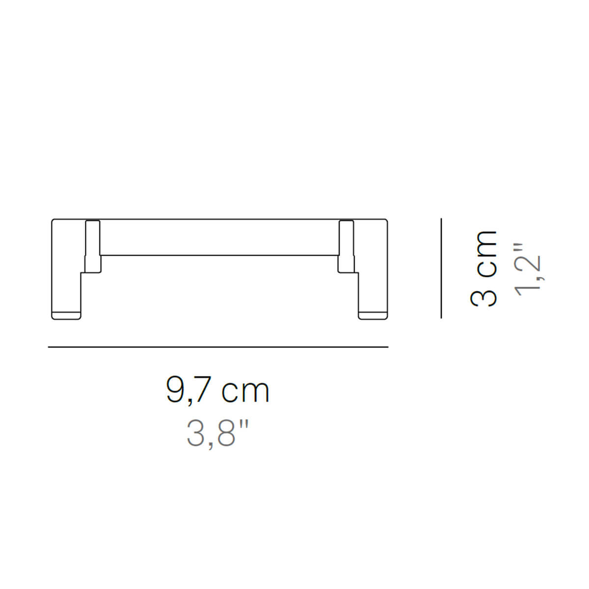 Zafferano AiLati Home Wandhalterung, Maßzeichnung