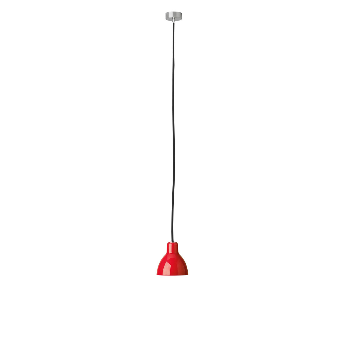 Rotaliana Luxy H5 Pendelleuchte, Kabel: schwarz, Schirm: rot glänzend