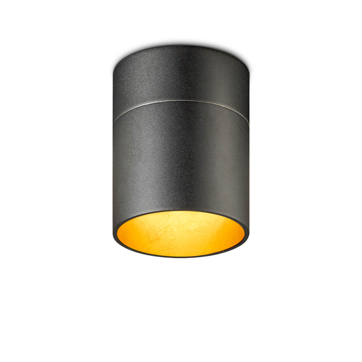 Oligo Tudor M LED Deckenleuchte, Tunable White, schwarz matt / Blattgold