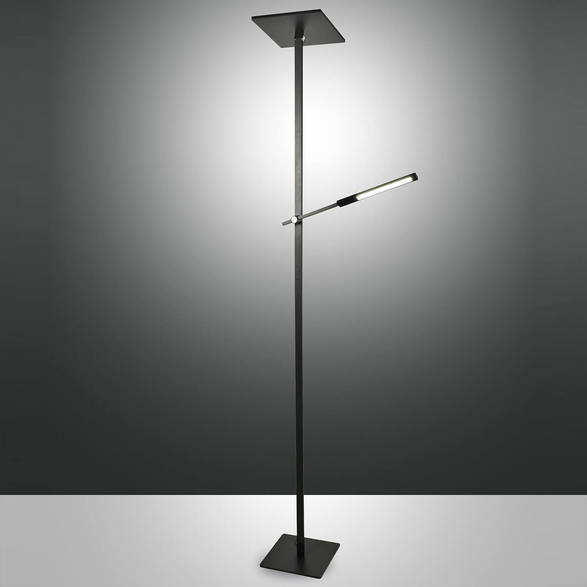 Fabas Luce Ideal LED Stehleuchte mit Lesearm schwarz