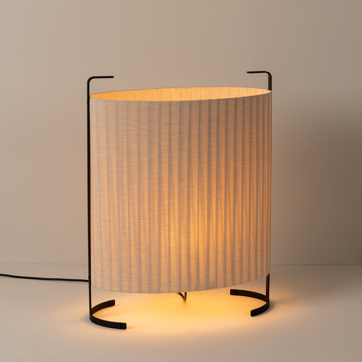 Milan Amid Tisch- / Steh- / Bodenleuchte, Höhe: 78 cm, beige / schwarz matt