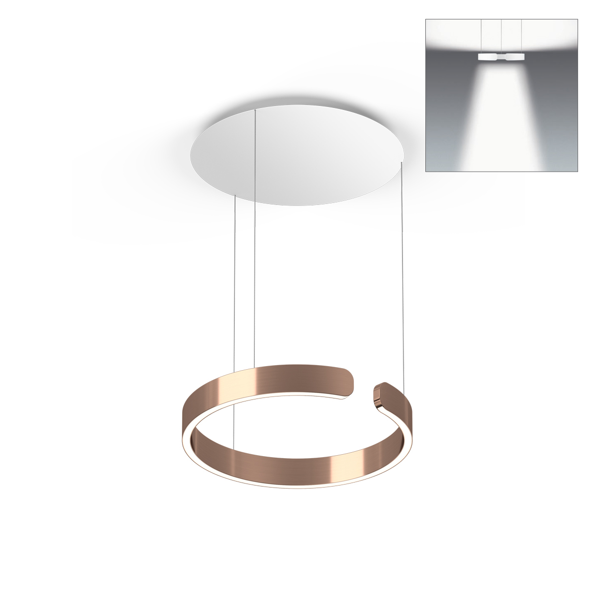 Occhio Mito sospeso 40 var up narrow LED Pendelleuchte, variabel, Roségold
