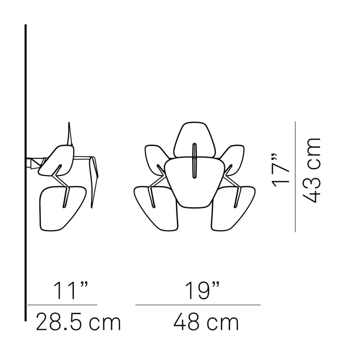 Luceplan Hope Parete, Höhe: 43 cm, Maßzeichnung