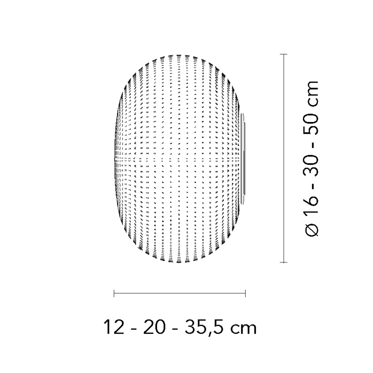 Fontana Arte Bianca Wand- / Deckenleuchte, Maßzeichnung