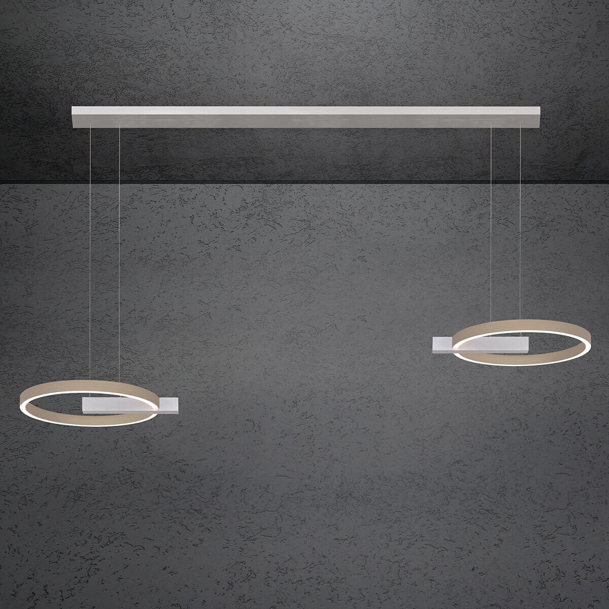 Alu geschliffen / taupe eloxal