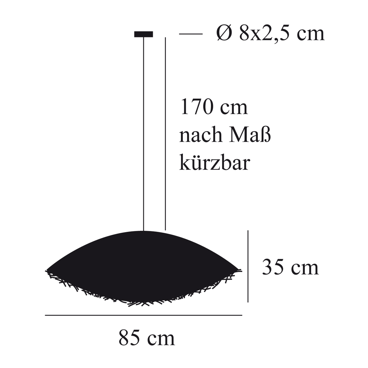 Catellani & Smith PostKrisi 50 / 51 / 52 Pendelleuchte, Länge: 85 cm, Abmessungen