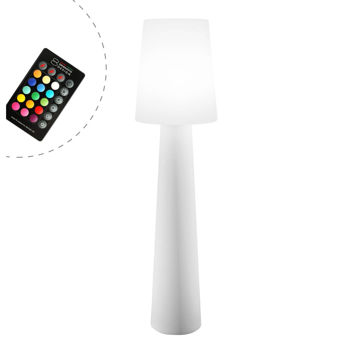 8 seasons design No. 1 RGB LED Stehleuchte, 160 cm, weiß