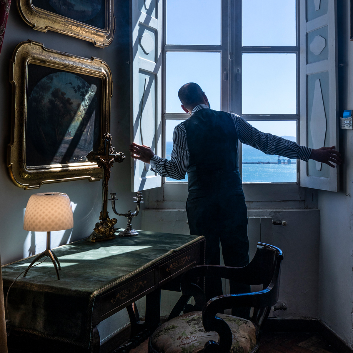 Foscarini Lumiere 30th Piccola Tavolo, mit Dimmer, champagner / pastilles (Rautenmuster)