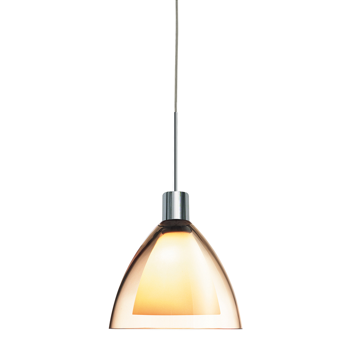 Bruck Silva Neo Down Pendelleuchte 160, Chrom, Schirm: rauchfarben