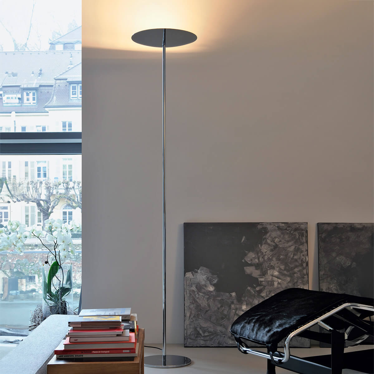 Belux Classic LED Stehleuchte, Chrom