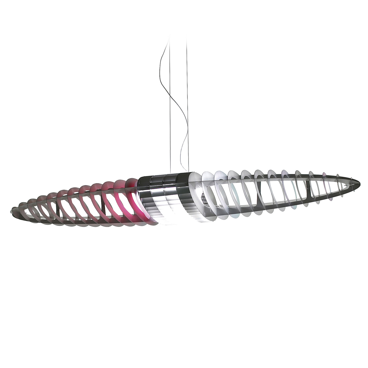 Luceplan Queen Titania Sospensione, Aluminium, mit Farbfilter violett