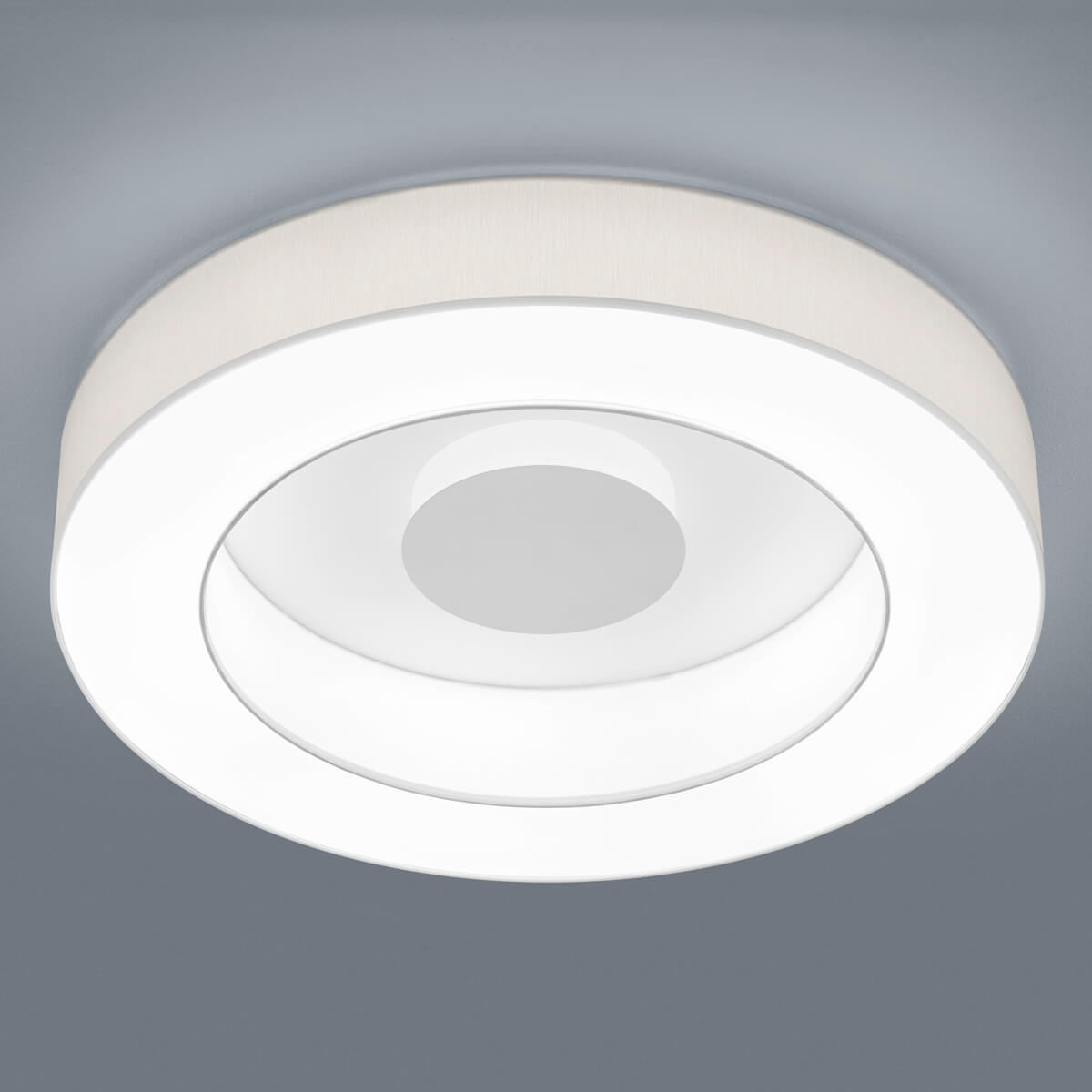 Helestra Lomo LED Deckenleuchte, Ø: 65 cm mit Casambi-Modul, Schirm: Chintz weiß