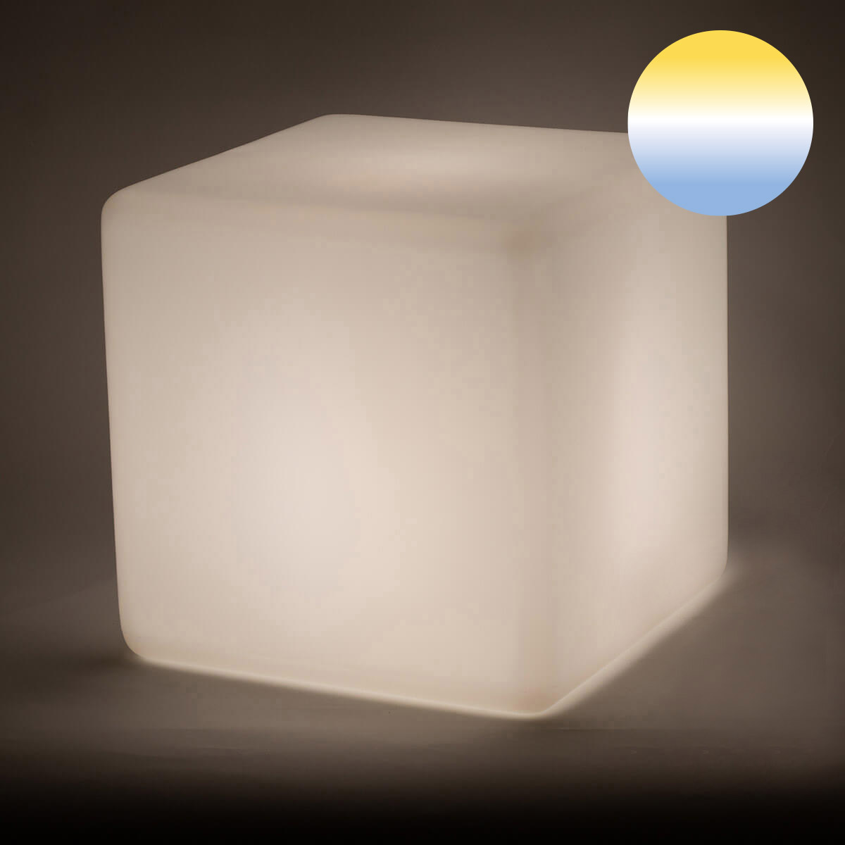 Epstein-Design Würfel LED Akkuleuchte, 35 cm, weiß