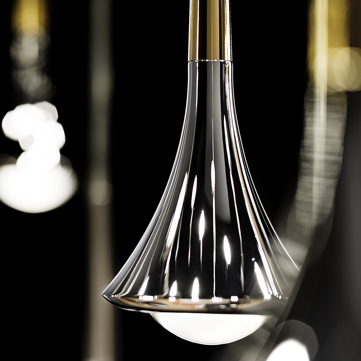 Lodes Rain LED Pendelleuchte, Chrom - Gold, Detail