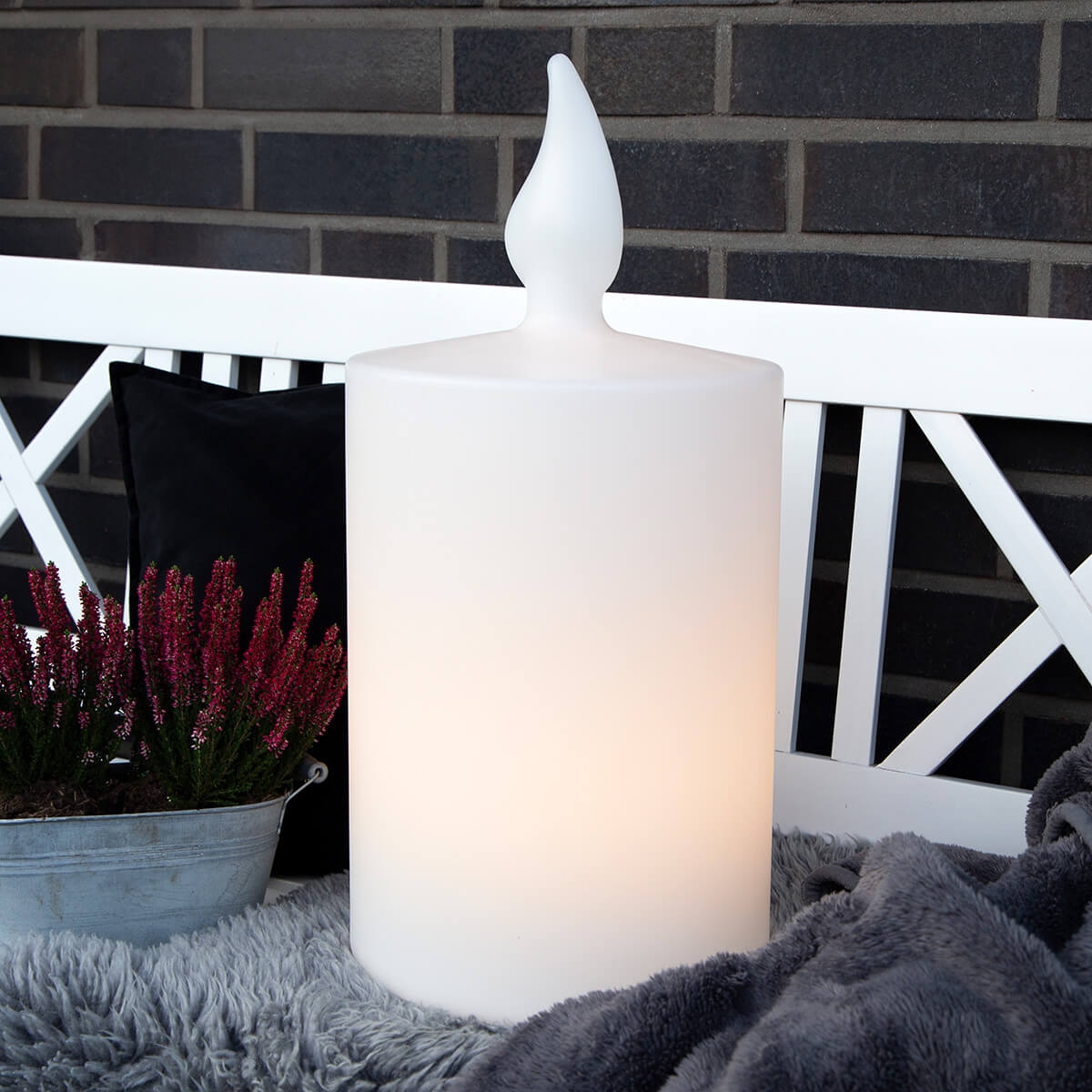 8 seasons design Shining Candle Dekoleuchte, Höhe: 60 cm, weiß