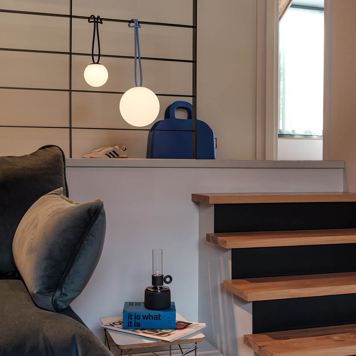 Fatboy Bolleke Mini la Surprise LED Akku-Pendelleuchte und Bolleke LED Akku-Pendelleuchte, anthrazit