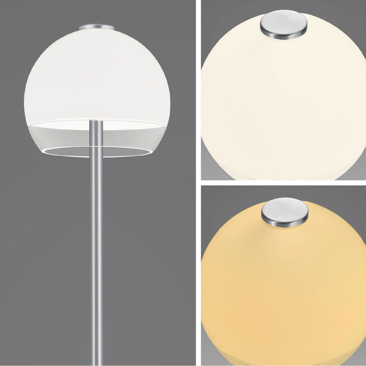 Bopp Plus Flavor LED Stehleuchte, Nickel matt gebürstet, 3-Stufen-Dimmung