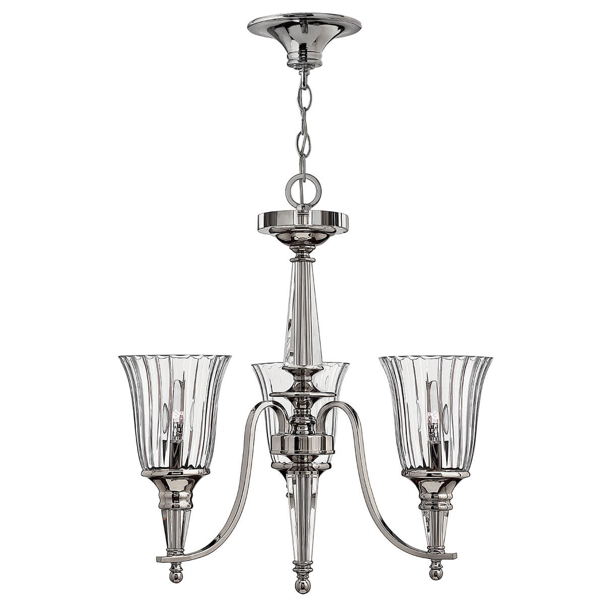 Elstead Lighting Hinkley Chandon Kronleuchter, 3-flg., Silber (Leuchtmittel nicht inbegriffen)