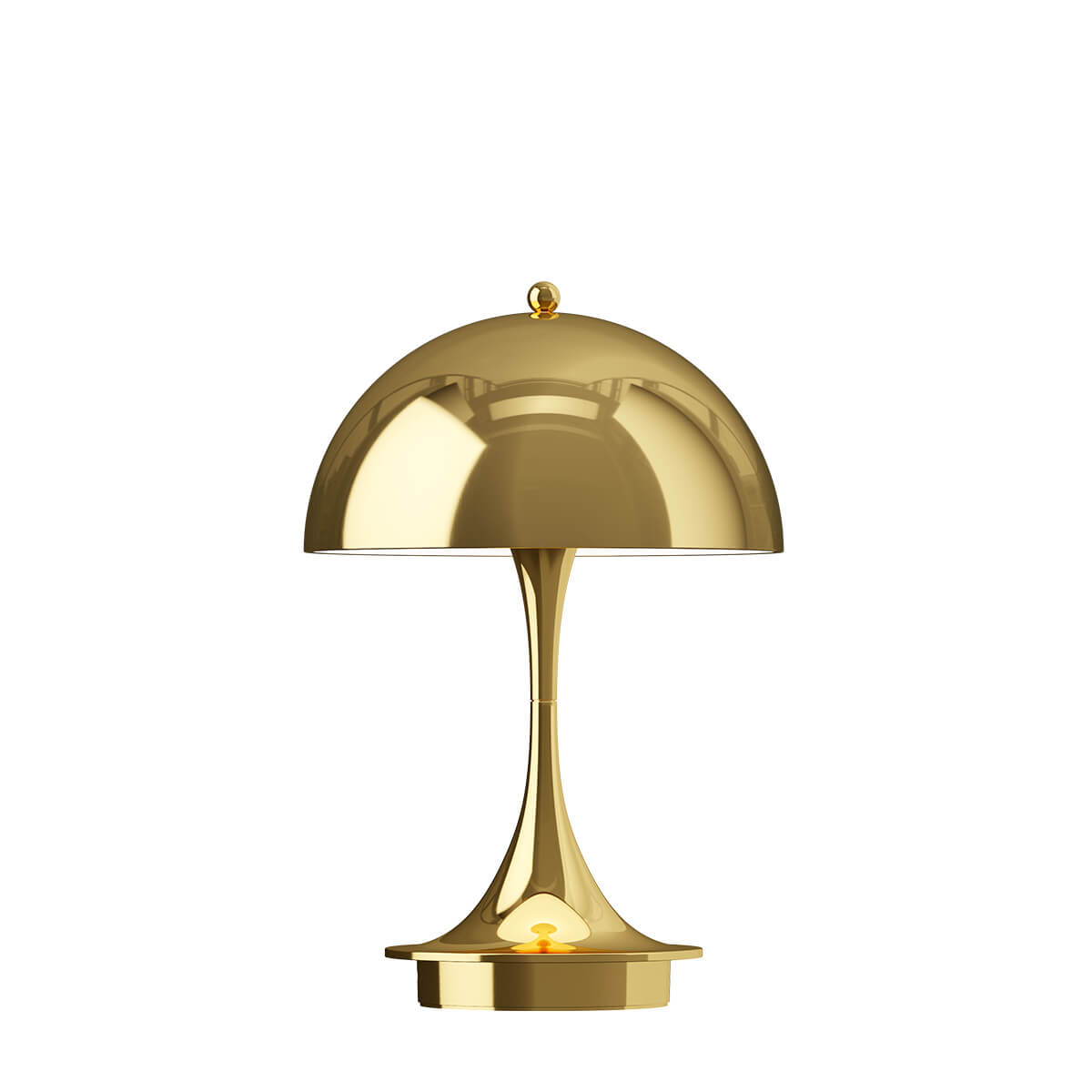 Louis Poulsen Panthella 160 Portable V3 LED Akkuleuchte, Messing metallisiert – Design by Verner Panton