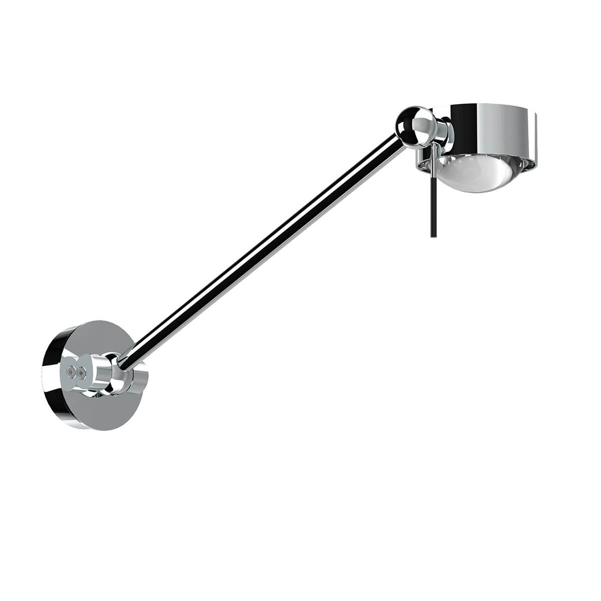 Top Light Puk Wing Single LED Wand- / Deckenleuchte, 30 cm, Gehäuse, Chrom, mit Einsätzen Glas satiniert / Linse klar (Einsätze nicht inbegriffen)