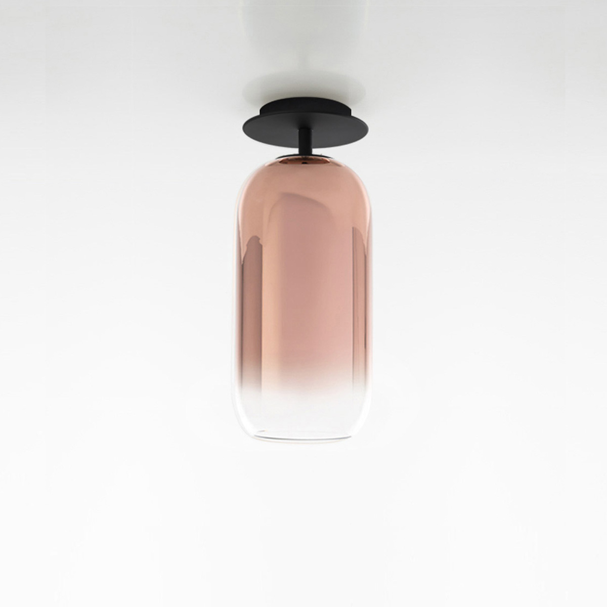 Artemide Gople Lamp Mini Soffitto, schwarz, Schirm: kupferfarben